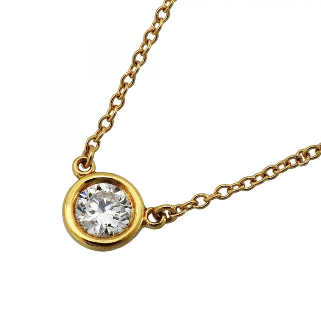 Tiffany & Co. By the Yard Necklace, 1PD (18K Yellow Gold) Diamond, Women's: --- Catalog ---Category: SizePendant Size: 5.4mm x 7.7mm / 0.21'' x 0.3''Neck Circumference: 41 cm / 16.14''Category: DesignStone: DiamondGender: WomenMaterial: Yellow gold (18K)Necklace Type: Necklac
