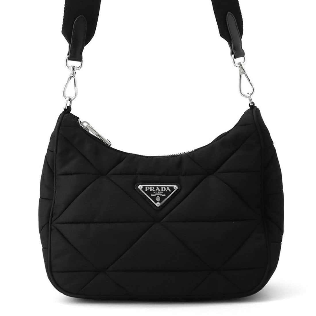 Prada Shoulder Bag Padded Nylon Quilted 1BC151 PRADA Handbag Black (1 of 16)