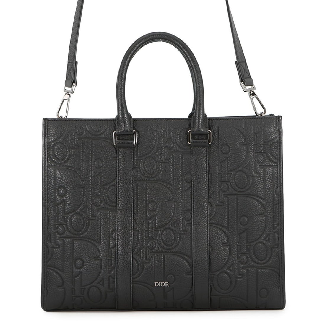 Christian Dior East-West Medium Calf Leather Tote Bag 1ESSH242LLG, Black, 2-way, Handbag: --- Catalog ---Category: SizeSize (HxWxD): 28.5cm x 36cm x 9cm / 11.22'' x 14.17'' x 3.54''Category: DesignType: Handbag, Tote bagColor: BlackGender: WomenMaterial: Leather Leather/Fur Type: CalfskinC