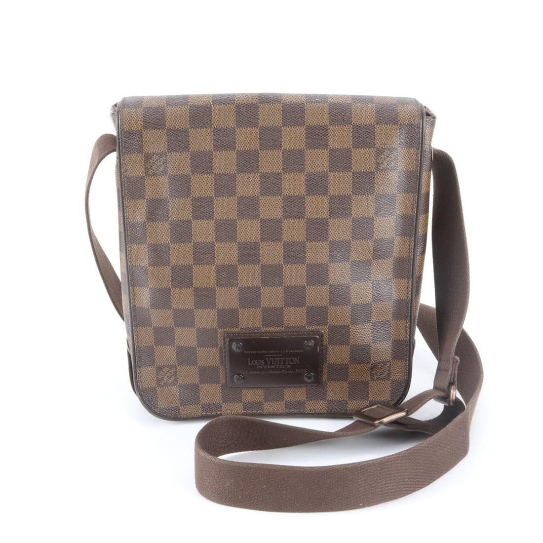 Louis Vuitton Damier Brooklyn PM N51210 Leather Shoulder Bag Messenger for Men: --- Catalog ---Category: SizeSize (HxWxD): 25cm x 21cm x 8cm / 9.84'' x 8.26'' x 3.14''Category: DesignType: Shoulder bagColor: Brown, Damier CanvasGender: MenMaterial: Coated canvas , Leather Categor
