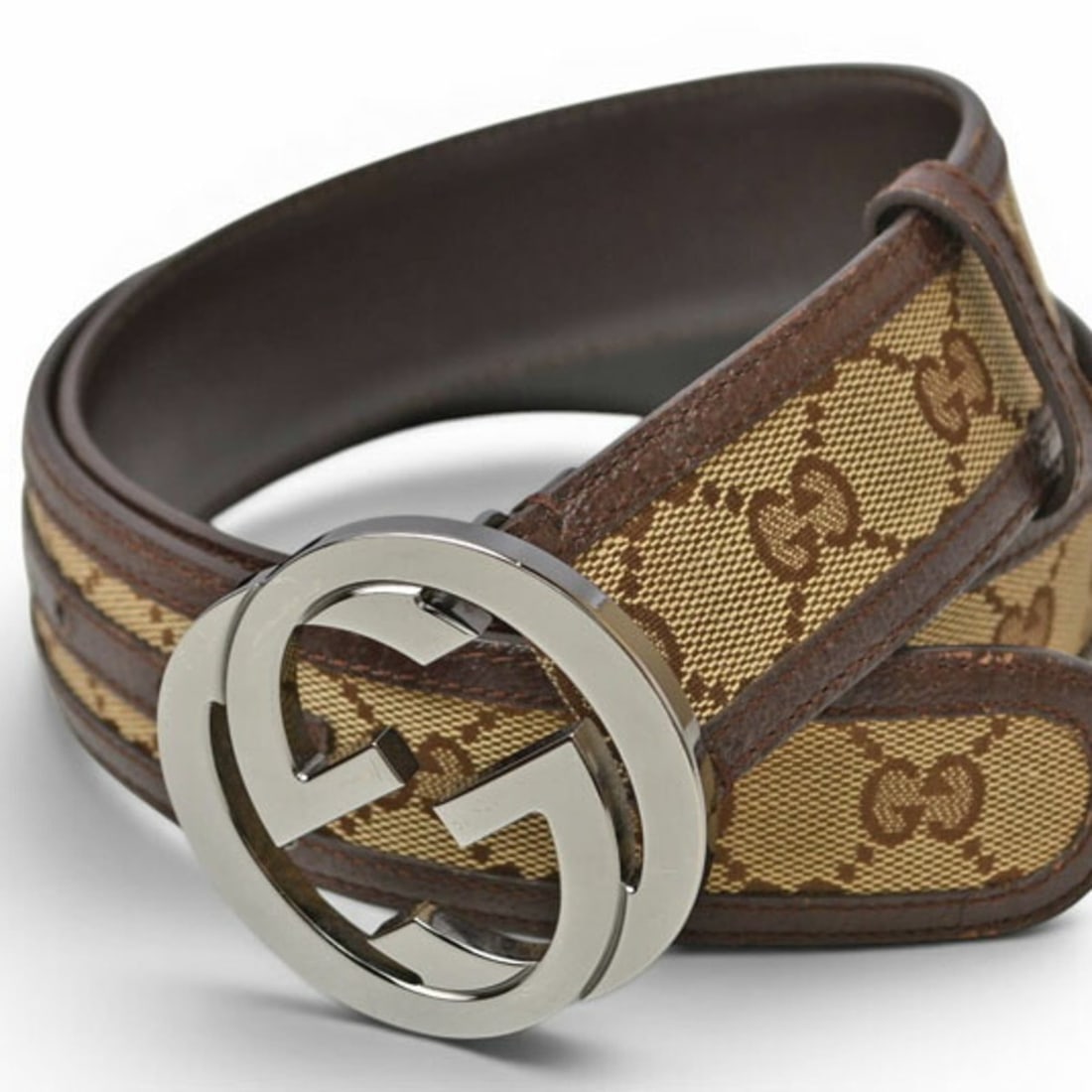 Gucci belt, unisex, GUCCI GG buckle, brown/beige, 114876, size 85: --- Catalog ---Category: SizeLength: 82.5cm - 87.5cm / 32.48'' - 34.44''Category: DesignType: Standard beltColor: Beige, BrownGender: Men,WomenMaterial (Strap): Leather , Canvas Category: GeneralBrand
