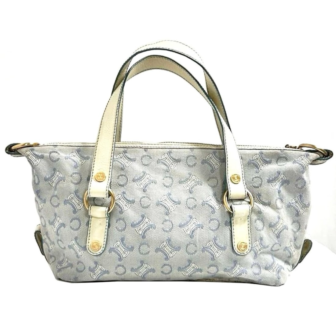 Celine CELINE Tote Bag Light Blue White Canvas Women's Macadam: --- Catalog ---Category: SizeSize (HxWxD): 17cm x 31cm x 12.5cm / 6.69'' x 12.2'' x 4.92''Category: DesignType: Tote bagColor: Light blue, WhiteGender: WomenMaterial: Canvas Category: GeneralBrand: Ce