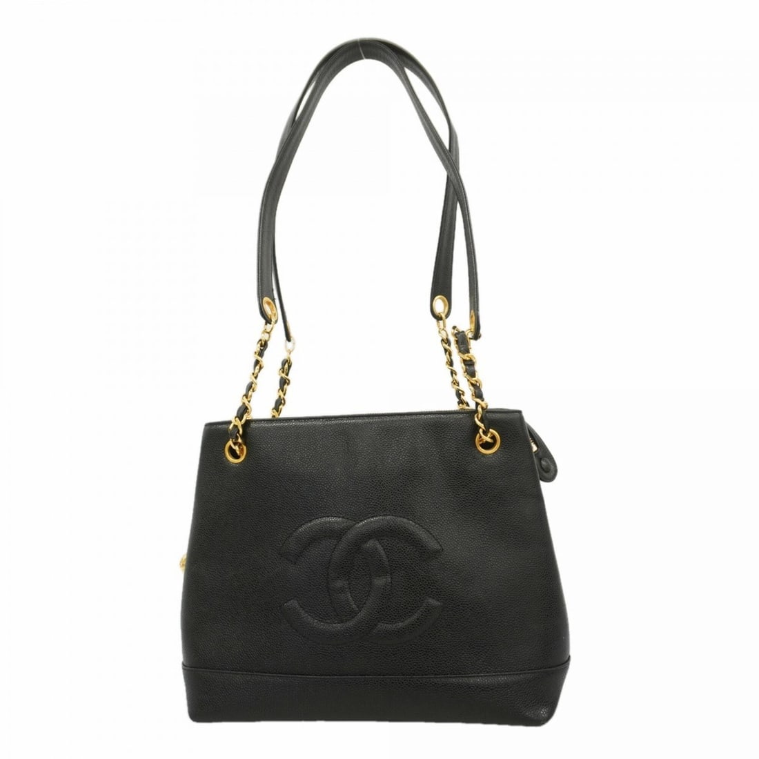 Chanel Shoulder Bag, Chain Shoulder, Caviar Leather, Black, Women's: --- Catalog ---Category: SizeSize (HxWxD): 26cm x 30cm x 13cm / 10.23'' x 11.81'' x 5.11''Category: DesignType: Shoulder bagColor: BlackGender: WomenMaterial: Grained Calfskin Hardware Color: GoldCate