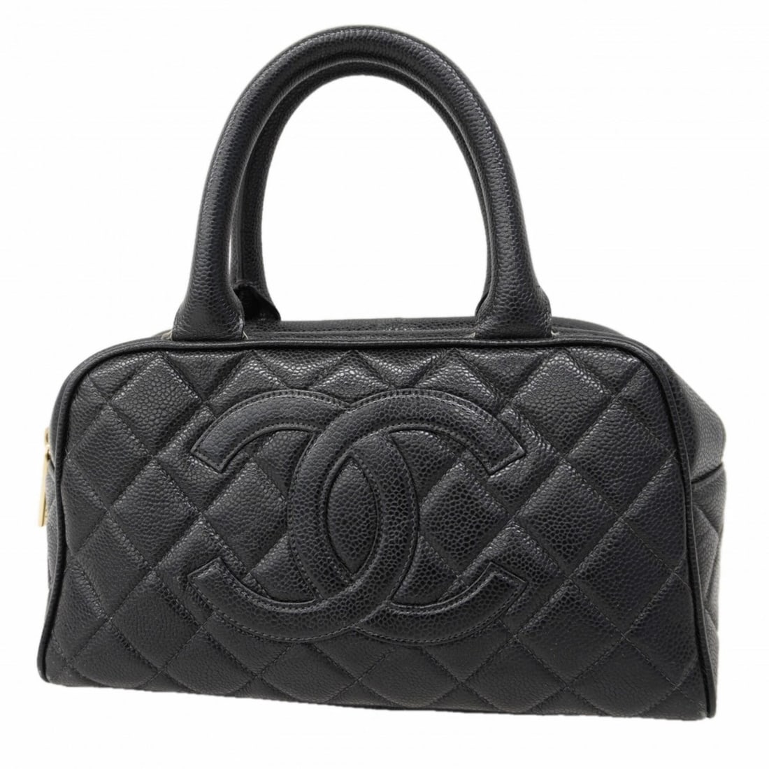 Chanel Matelassé handbag, caviar leather, black, women's.: --- Catalog ---Category: SizeSize (HxWxD): 16cm x 27cm x 8cm / 6.29'' x 10.62'' x 3.14''Category: DesignType: HandbagColor: BlackGender: WomenMaterial: Grained Calfskin Hardware Color: GoldCategory: G