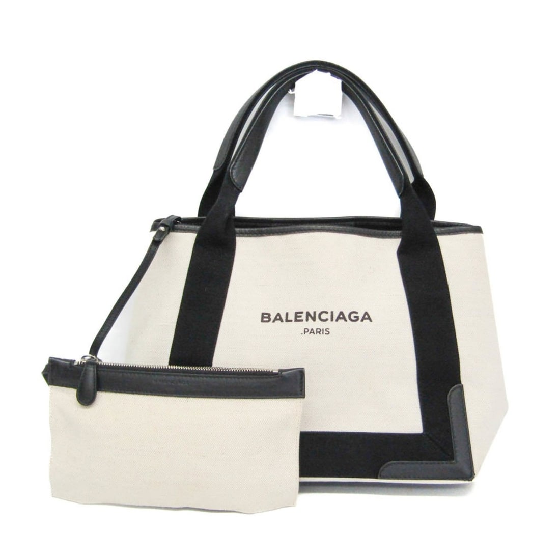 Balenciaga Navy Cabas S 339933 Women's Canvas,Leather Handbag Black,Off-white: --- Catalog ---Category: SizeSize (HxWxD): 23.5cm x 30cm x 18cm / 9.25'' x 11.81'' x 7.08''Handle Length: 45cm / 17.71''Category: DesignType: HandbagColor: Black, Off-whiteGender: WomenClosure: OpenMa