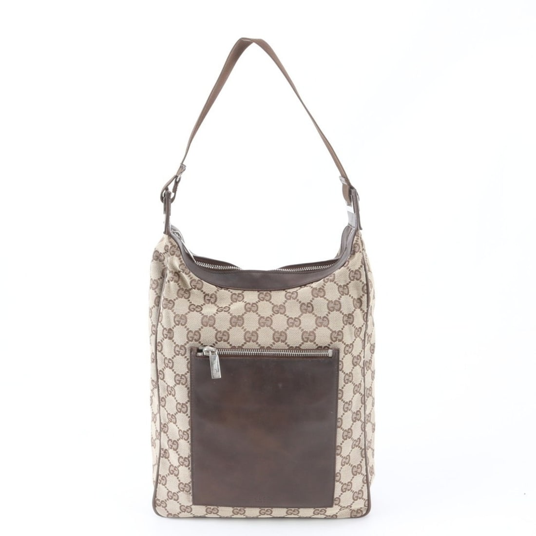 Excellent condition Gucci GG canvas hobo bag 019?0538 leather shoulder bag/handbag for women.: --- Catalog ---Category: SizeSize (HxWxD): 27cm x 24cm x 8cm / 10.62'' x 9.44'' x 3.14''Category: DesignType: Handbag, Shoulder bagColor: Beige, Dark brownGender: WomenMaterial: Leather , Canvas Categ