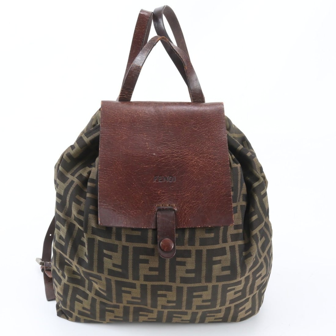 Fendi Zucca 71 15980 Leather Backpack, Rucksack, Shoulder Bag, Handbag, Brown, Women's: --- Catalog ---Category: SizeSize (HxWxD): 25cm x 27cm x 7cm / 9.84'' x 10.62'' x 2.75''Category: DesignType: Backpack, HandbagColor: BrownGender: WomenMaterial: Leather , Canvas Category: GeneralMPN:
