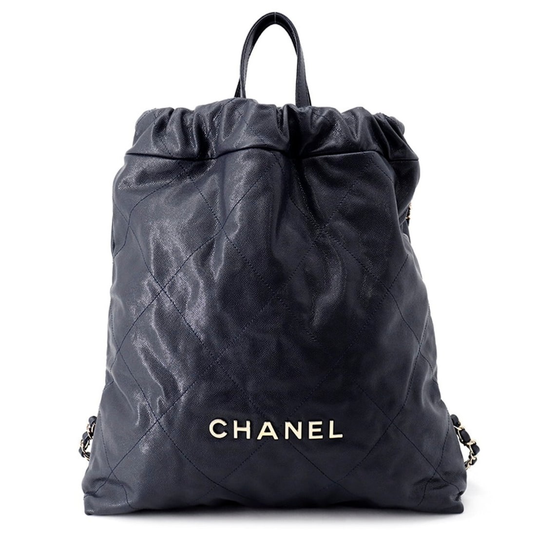 Chanel Backpack, 22 Large Caviar Skin AS3313, CHANEL Handbag, Women's: --- Catalog ---Category: SizeSize (HxWxD): 41cm x 34.5cm x 8cm / 16.14'' x 13.58'' x 3.14''Category: DesignType: BackpackColor: NavyGender: WomenMaterial: Grained Calfskin Category: GeneralBrand: Chan