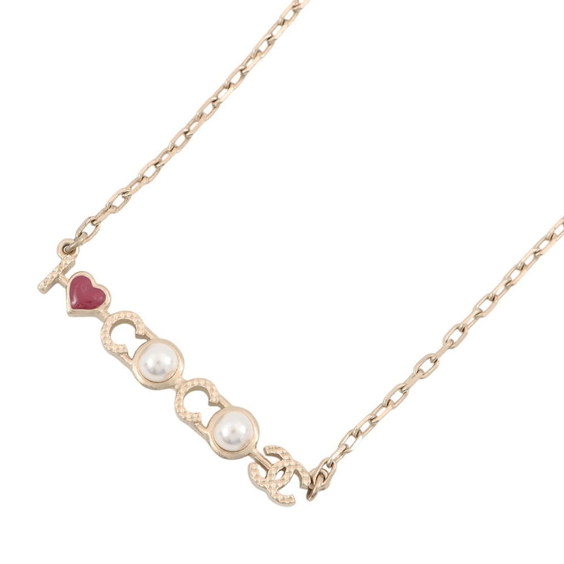 Chanel Necklace I LOVE COCO Coco Mark Faux Pearl A17 P A98208 CHANEL NECKLACE: --- Catalog ---Category: SizePendant Size: 52mm x 8mm / 2.04'' x 0.31''Neck Circumference: 43 cm - 45 cm / 16.92'' - 17.71''Category: DesignGender: WomenMaterial: Artificial pearl, MetalNecklace Type: