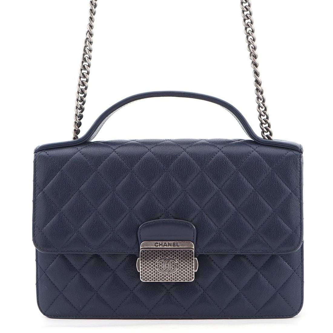 Chanel Chain Shoulder Bag CC University Matelassé Leather A93537 CHANEL 2-way Handbag for Women: --- Catalog ---Category: SizeSize (HxWxD): 15cm x 25cm x 7cm / 5.9'' x 9.84'' x 2.75''Category: DesignType: Handbag, Shoulder bagColor: NavyGender: WomenMaterial: Leather Category: GeneralBrand: Chane