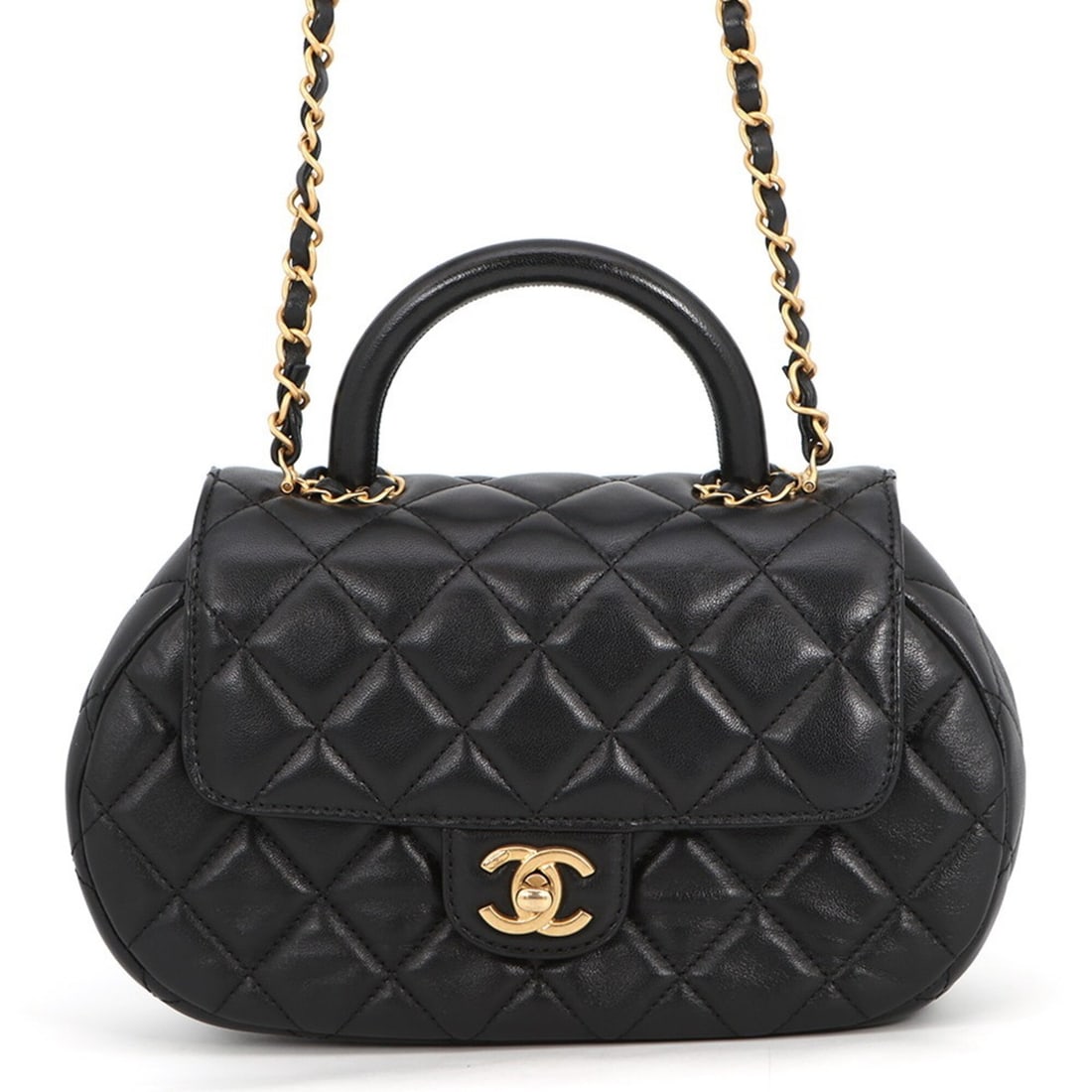 Chanel Chain Shoulder Bag Matelassé Coco Mark Lambskin AS4569 CHANEL 2-way Black Handbag Women's: --- Catalog ---Category: SizeSize (HxWxD): 13.5cm x 23.5cm x 5cm / 5.31'' x 9.25'' x 1.96''Category: DesignType: Shoulder bagColor: BlackGender: WomenMaterial: Leather Leather/Fur Type: LambskinCatego