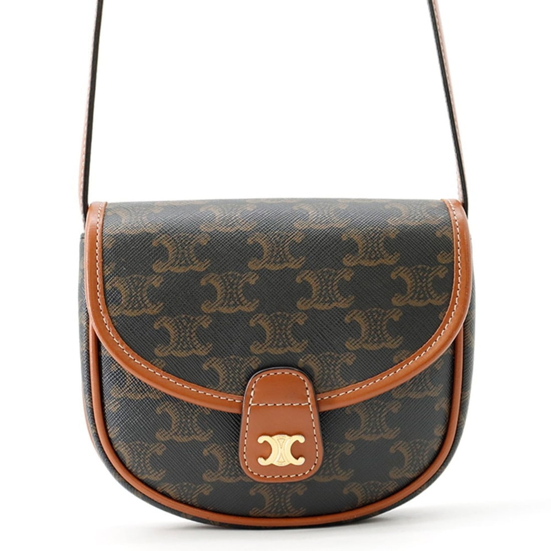Celine Shoulder Bag Mini Besace Triomphe 196702BZJ.04LU CELINE Handbag Pouch: --- Catalog ---Category: SizeSize (HxWxD): 14.5cm x 15cm x 3cm / 5.7'' x 5.9'' x 1.18''Category: DesignType: Pouch, Shoulder bagColor: BrownGender: Women,MenMaterial: Canvas , Leather Category: Genera