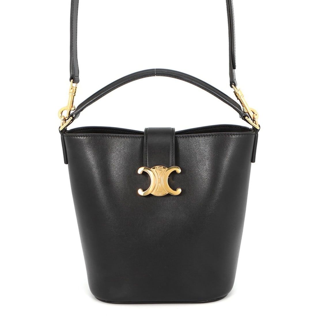 Celine Triomphe Small Bucket Louise Handbag 119173FX9.04LU CELINE 2-way Black Women's: --- Catalog ---Category: SizeSize (HxWxD): 19cm x 16cm x 12cm / 7.48'' x 6.29'' x 4.72''Category: DesignType: HandbagColor: BlackGender: WomenMaterial: Leather Leather/Fur Type: CalfskinCategory: Gene