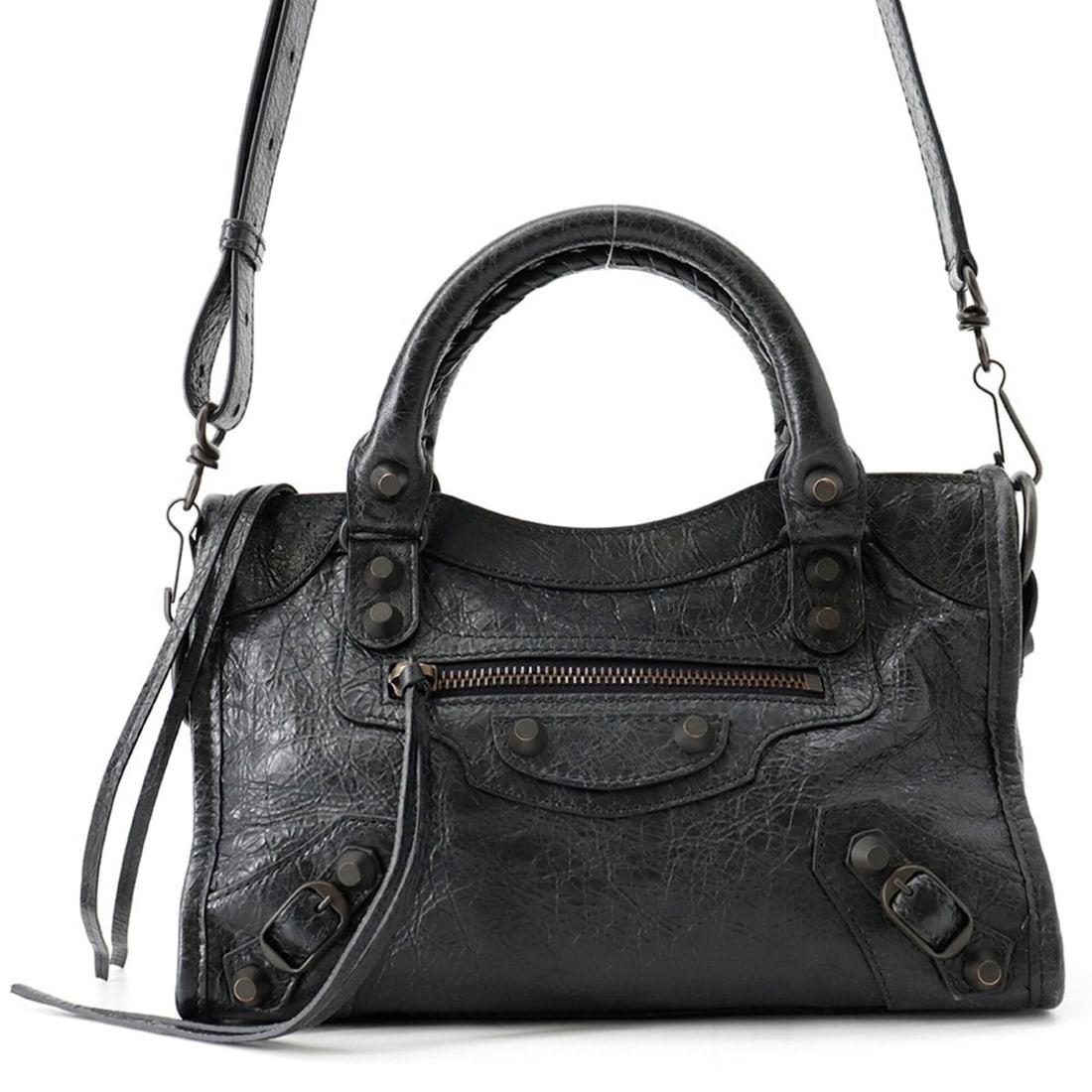 Balenciaga Shoulder Bag Le City Mini Arena Lambskin 806395 BALENCIAGA 2-way Black Handbag: --- Catalog ---Category: SizeSize (HxWxD): 15cm x 24cm x 8.5cm / 5.9'' x 9.44'' x 3.34''Category: DesignType: Shoulder bagColor: BlackGender: WomenMaterial: Leather Leather/Fur Type: LambskinCategory: