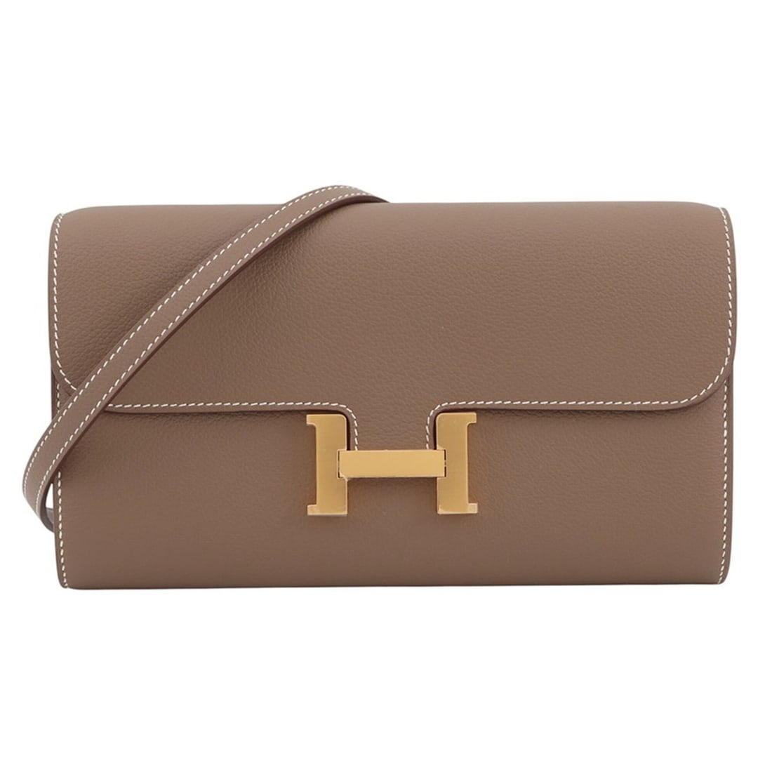 Hermes Constance To Go Long Wallet, Etoupe Evercolor, W Stamp, Shoulder HERMES WALLET (1 of 9)