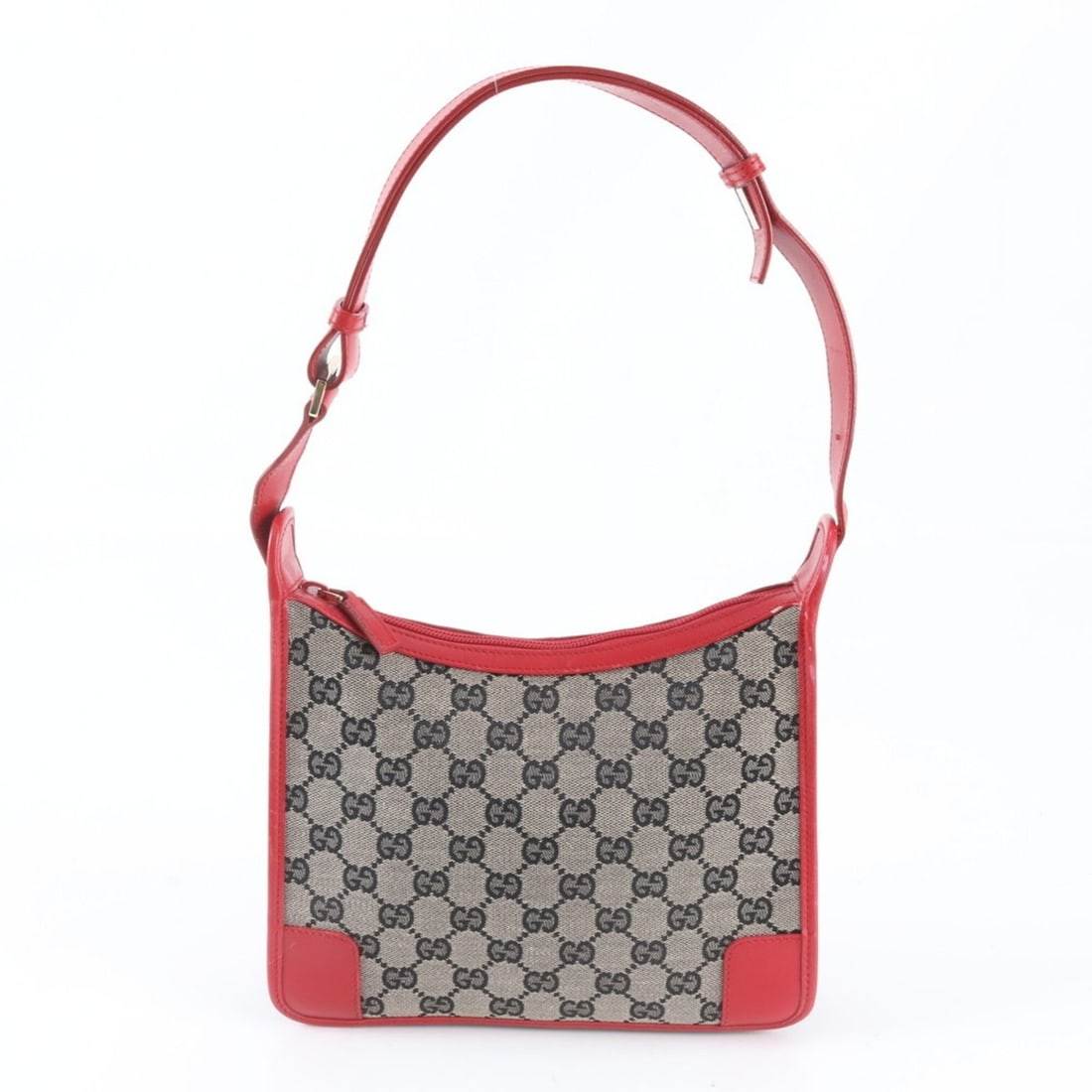 Gucci GG Canvas 001 4206 Leather One-Shoulder Bag, Shoulder Handbag, Brand, Women's: --- Catalog ---Category: SizeSize (HxWxD): 20cm x 24cm x 4cm / 7.87'' x 9.44'' x 1.57''Category: DesignType: Handbag, Shoulder bagColor: Navy, Red colorGender: WomenMaterial: Leather , Canvas Category