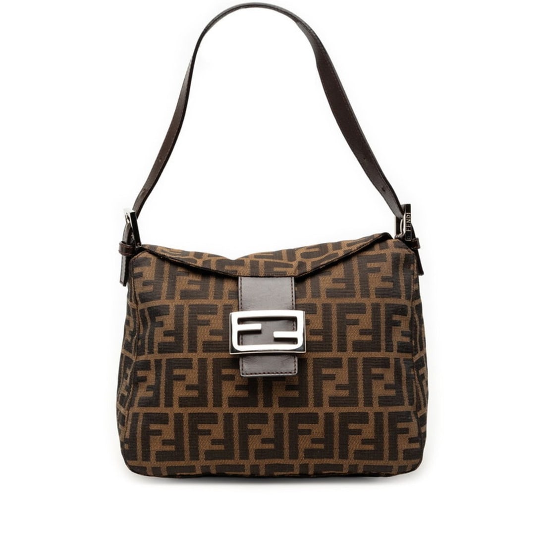 Fendi Zucca Mamma Baguette Shoulder Bag, One-Shoulder Handbag, 2355?264260?009, Brown Canvas: --- Catalog ---Category: SizeStrap Drop: 20cm / 7.87''Size (HxWxD): 19cm x 25cm x 12.5cm / 7.48'' x 9.84'' x 4.92''Category: DesignType: Handbag, Shoulder bagColor: BrownGender: WomenClosure: BeltMate