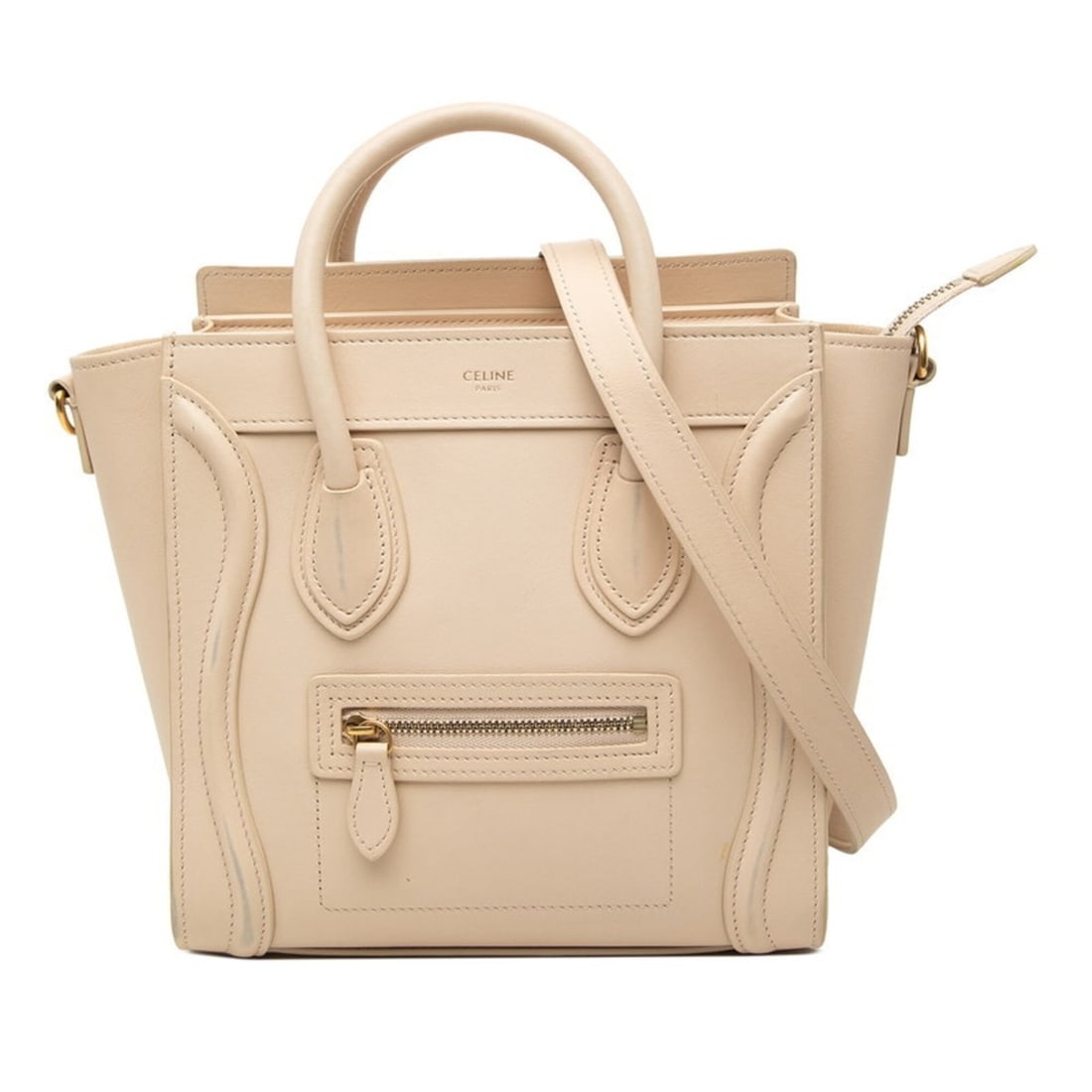 Celine Luggage Nano Shopper Handbag/Shoulder Bag 2-Way Beige Leather Women's CELINE (1 of 10)