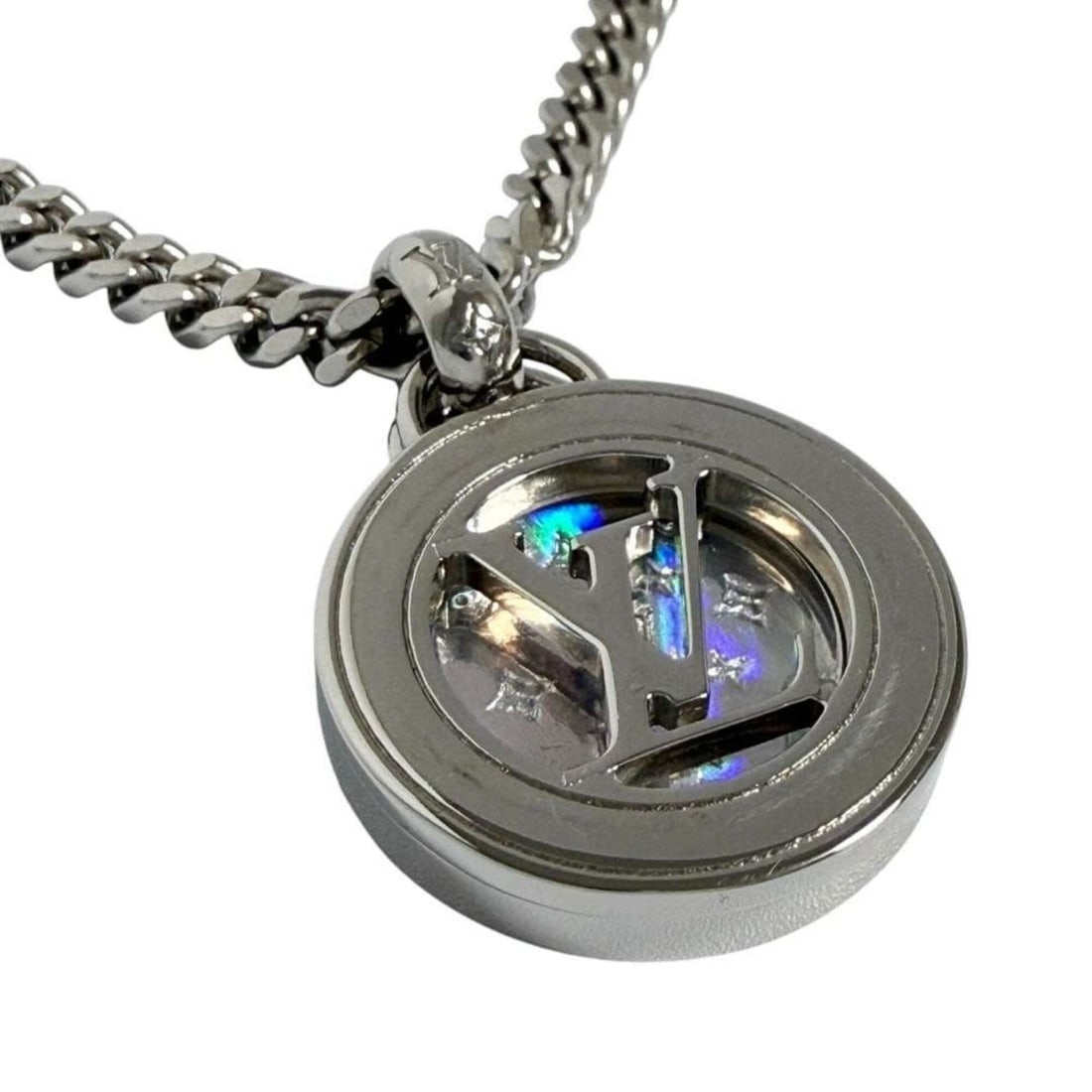 Louis Vuitton Men's Monogram Stecia Pendant Necklace, Silver Color: --- Catalog ---Category: SizeNeck Circumference: 44 cm - 54 cm / 17.32'' - 21.25''Category: DesignGender: MenMaterial: MetalNecklace Type: NecklaceCategory: GeneralBrand: Louis VuittonCountry of Origi