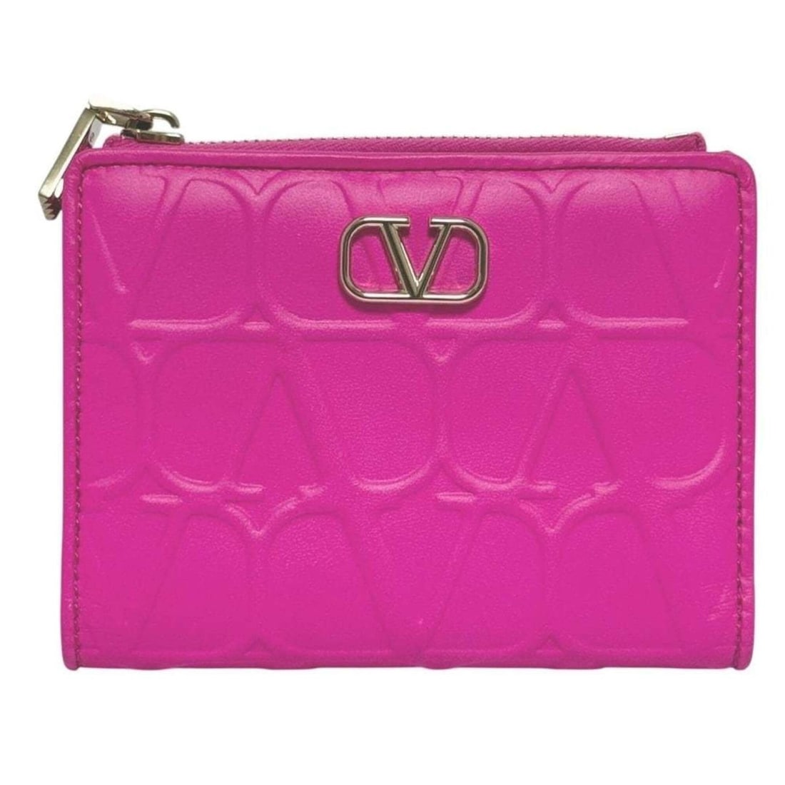 Valentino Women's Toile Iconograph Bi-fold Wallet, Pink Leather: --- Catalog ---Category: SizeSize (HxWxD): 9cm x 11.5cm x 2.5cm / 3.54'' x 4.52'' x 0.98''Category: DesignType: Coin purse/coin caseColor: PinkGender: WomenMaterial: Leather Category: GeneralBrand: Va