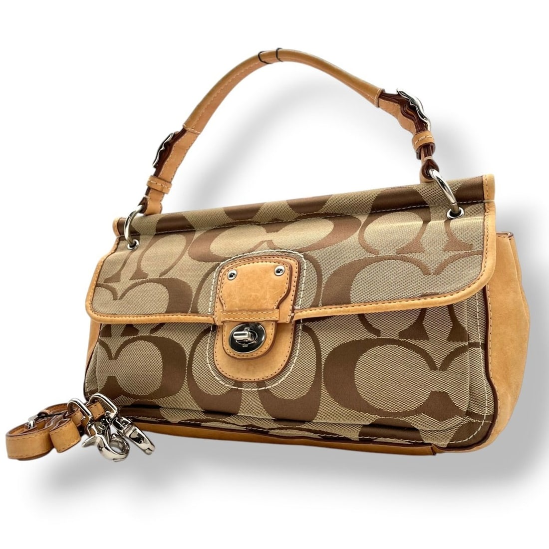 Coach COACH 19033 Signature City Willis Shoulder Bag Handbag Canvas Leather Beige Women's S82: --- Catalog ---Category: SizeSize (HxWxD): 18cm x 31cm x 9cm / 7.08'' x 12.2'' x 3.54''Category: DesignType: Handbag, Shoulder bagColor: Beige, BrownGender: WomenMaterial: Signature line Category: Gen
