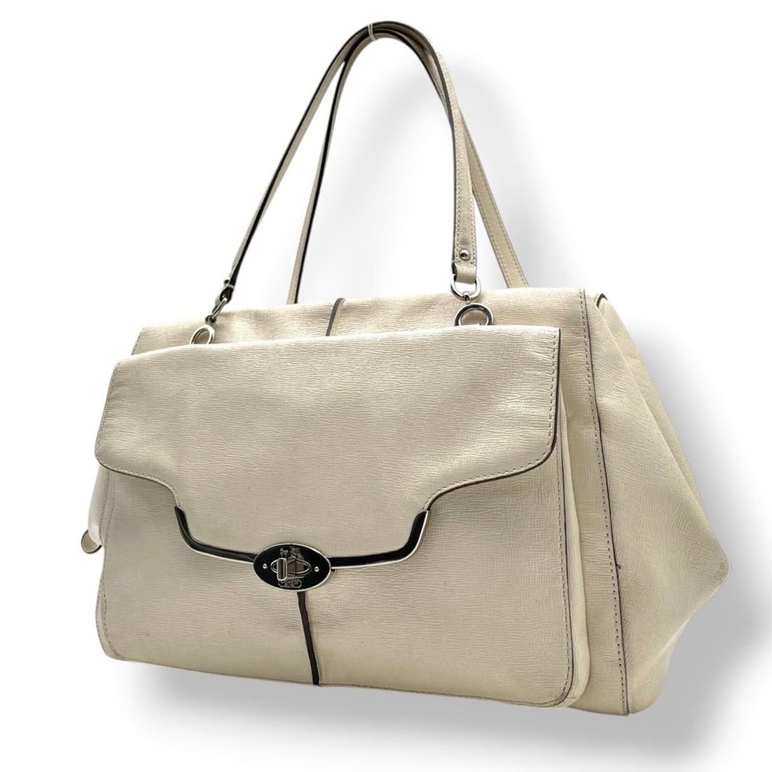 Coach Madeline Carryall Handbag, Ivory Leather Shoulder Bag, Madison Collection S20: --- Catalog ---Category: SizeSize (HxWxD): 25cm x 47cm x 16cm / 9.84'' x 18.5'' x 6.29''Category: DesignType: Handbag, Shoulder bagColor: IvoryGender: WomenMaterial: Leather Category: GeneralMPN: 2524