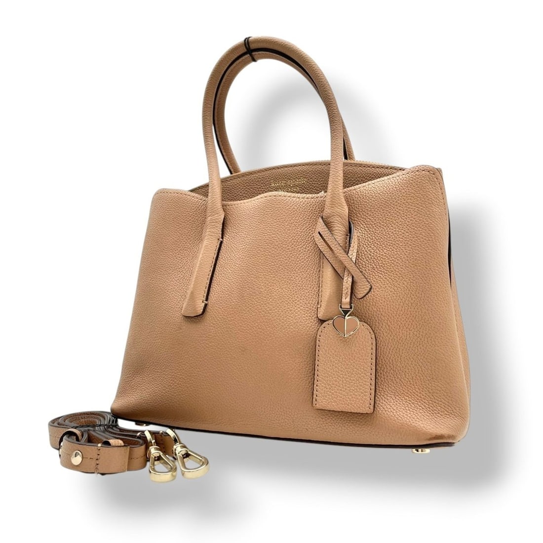 Kate Spade Margaux Satchel Bag, Handbag, Shoulder Leather, Pink Beige, Women's, S22: --- Catalog ---Category: SizeSize (HxWxD): 23cm x 27cm x 12cm / 9.05'' x 10.62'' x 4.72''Category: DesignType: Handbag, Shoulder bagColor: Gold, Pink beigeGender: WomenMaterial: Leather Category: Gene