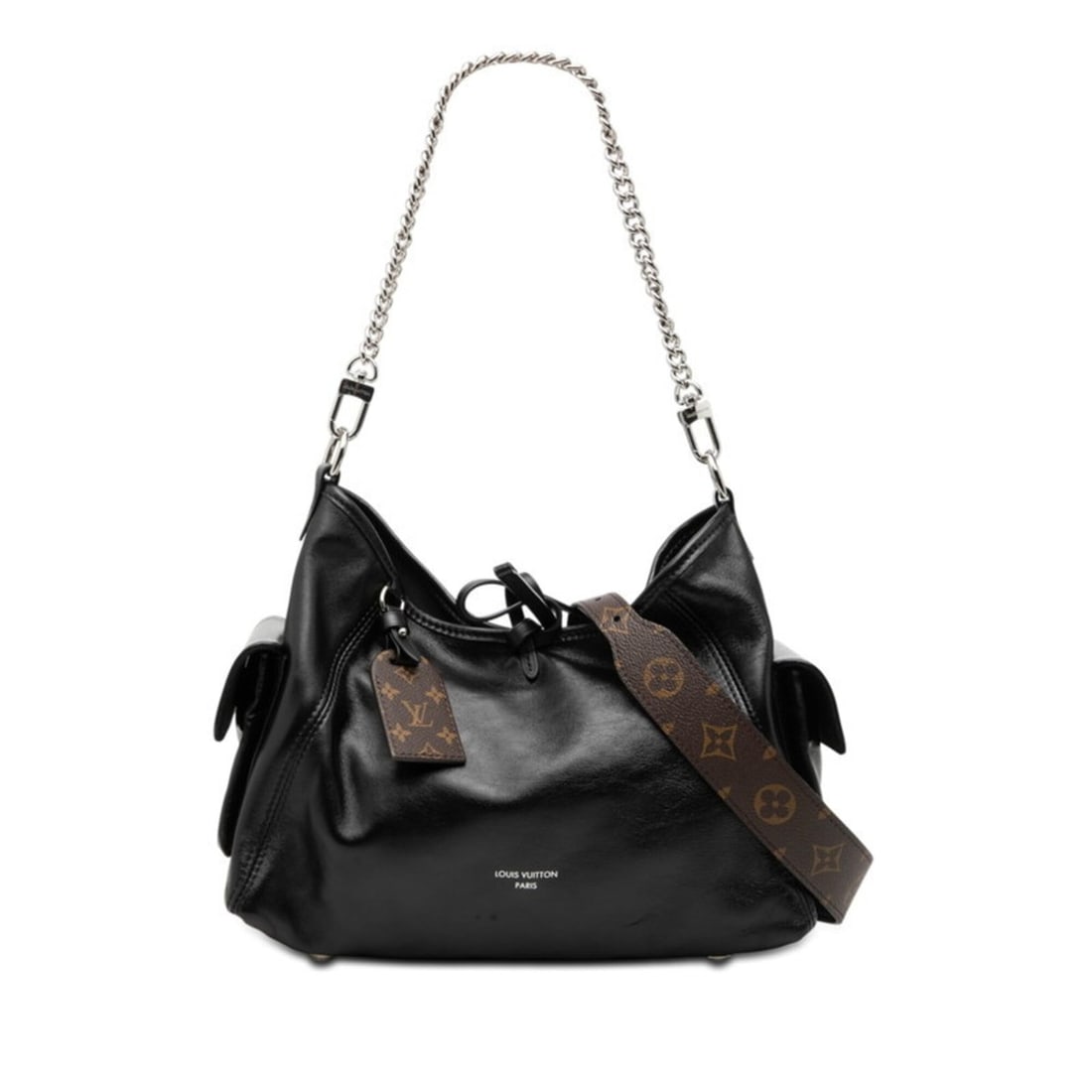 Louis Vuitton Carryall Cargo Vibe PM Chain Handbag Shoulder Bag 2WAY M24861 Black Leather Women's (1 of 9)