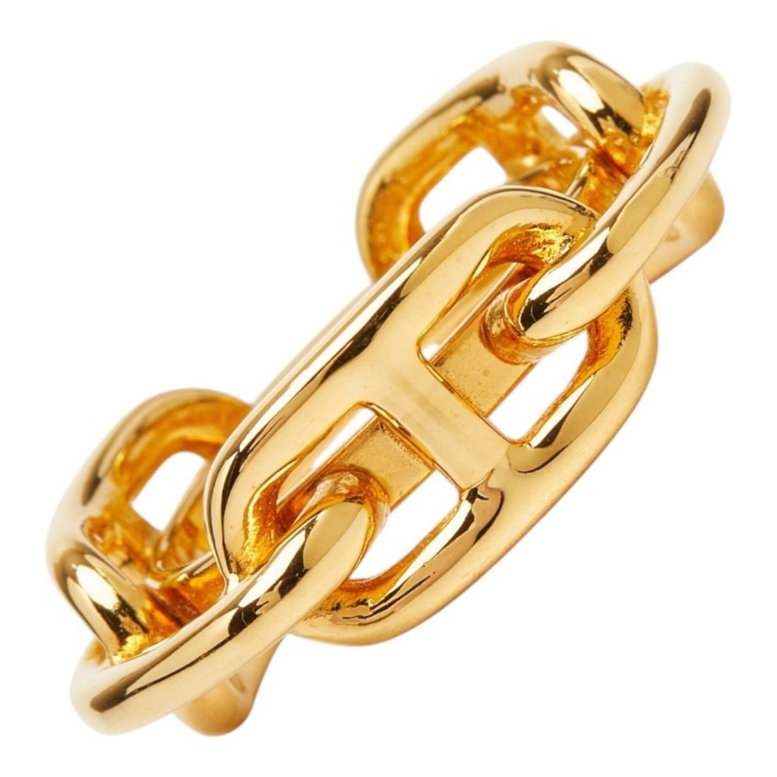 Hermes Legato Chaine d'Ancre Scarf Ring, Gold Plated, Women's: --- Catalog ---Category: DesignType: Scarf ringColor: GoldGender: WomenCategory: GeneralBrand: Hermes--- Item List ---Section: ConditionRanking: Rank A Used - A few traces of usage, some scratches / d