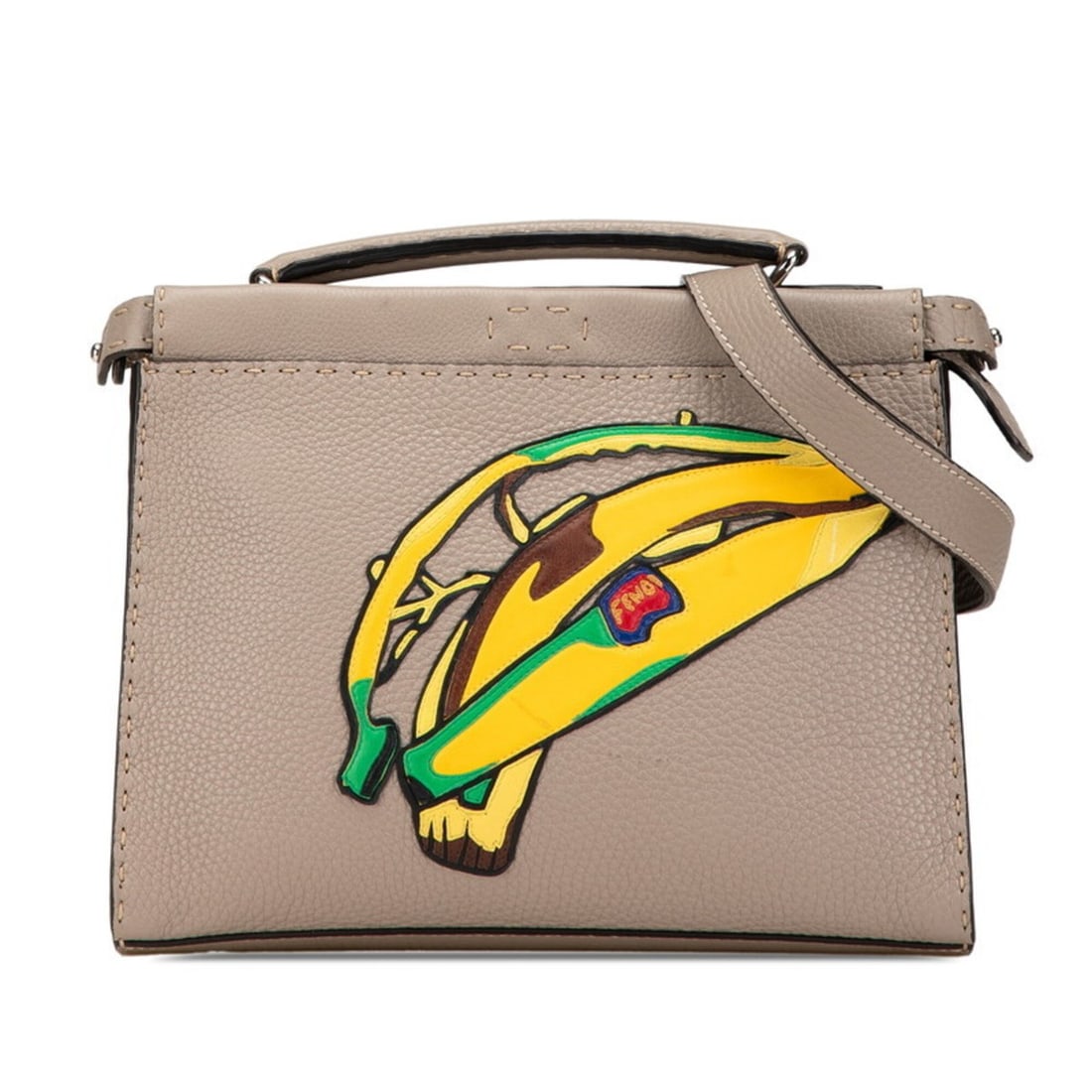 Fendi Selleria Peekaboo Fit Mini Banana Handbag Shoulder Bag 2WAY 7VA422 Greige Multicolor Leather: --- Catalog ---Category: SizeSize (HxWxD): 21cm x 28cm x 5cm / 8.26'' x 11.02'' x 1.96''Category: DesignType: Handbag, Shoulder bagColor: Grayish, Multi-colorGender: WomenMaterial: Leather Category: G