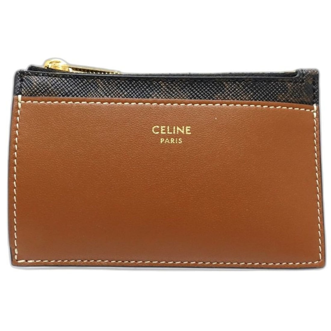CELINE Triomphe Fragment Case, Coin Purse, Tan, Women's, 182003: --- Catalog ---Category: SizeSize (HxWxD): 7cm x 11cm / 2.75'' x 4.33''Category: DesignType: Coin purse/coin caseColor: BrownGender: WomenMaterial: Leather Category: GeneralMPN: 182003Brand: CelineCou