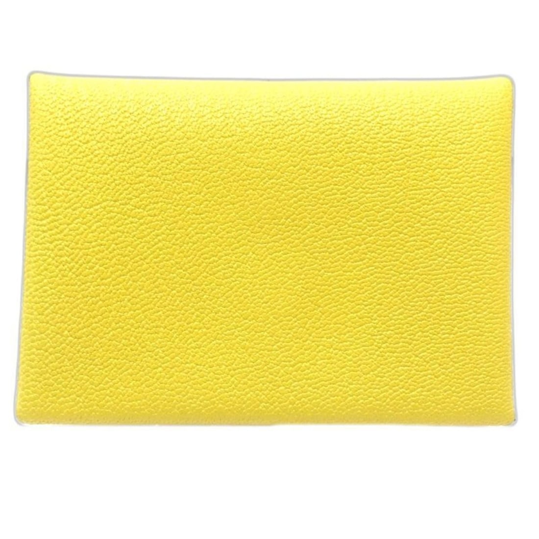 HERMES Calvi Duo Coin Purse, K stamp, Veau Epsom leather, Jaune Ambre, Blue Tie, Women's, 181990: --- Catalog ---Category: SizeSize (HxWxD): 7.5cm x 10.5cm x 2cm / 2.95'' x 4.13'' x 0.78''Category: DesignType: Coin purse/coin caseColor: Jaune, YellowGender: WomenMaterial: Epsom leather Category: G