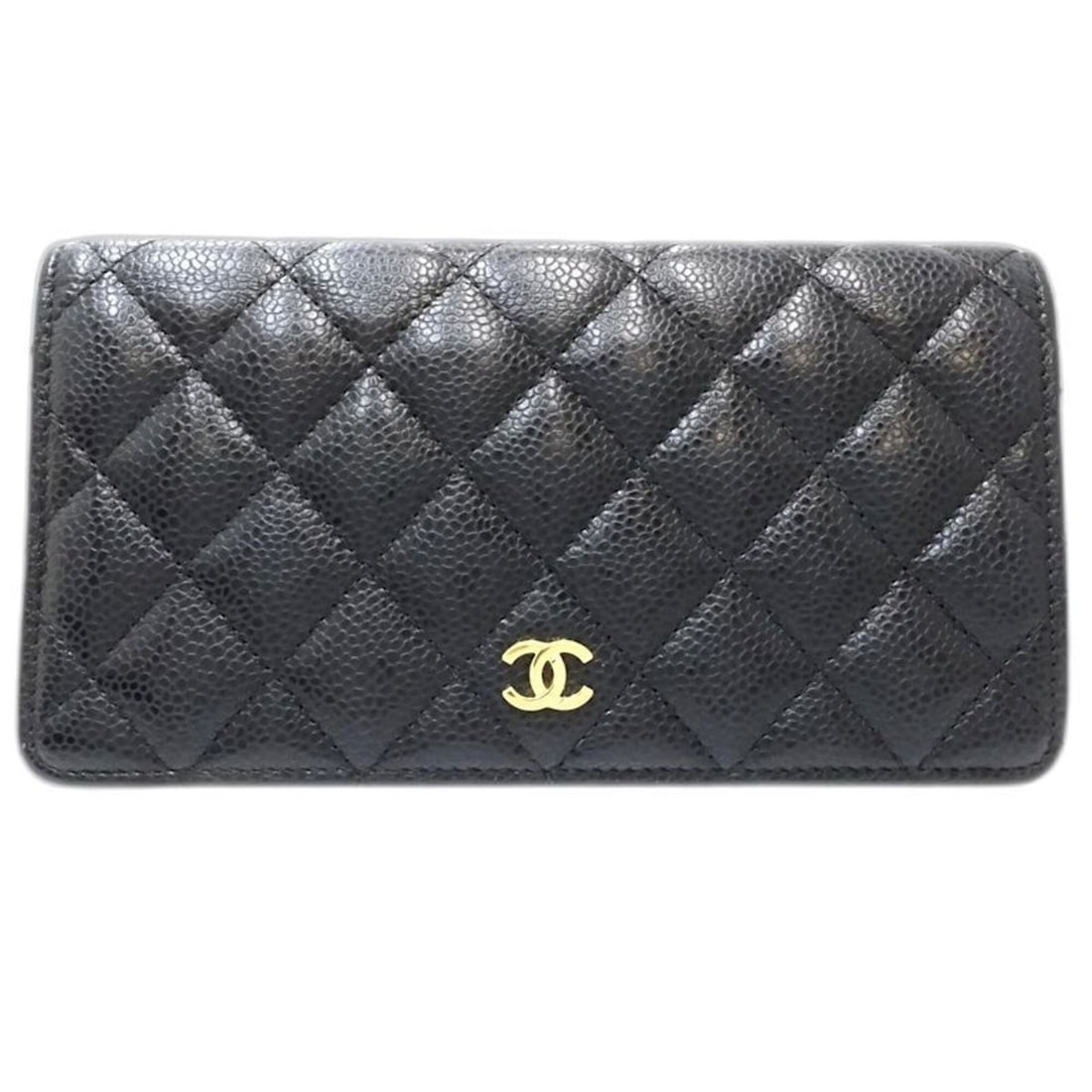 CHANEL Chanel Long Wallet A31509 Timeless Classic Flap Caviar Leather Black Women's 181998: --- Catalog ---Category: SizeSize (HxWxD): 10cm x 18.5cm x 2.5cm / 3.93'' x 7.28'' x 0.98''Category: DesignType: Long wallet (bi-fold)Color: BlackGender: WomenMaterial: Grained Calfskin Category: Gene