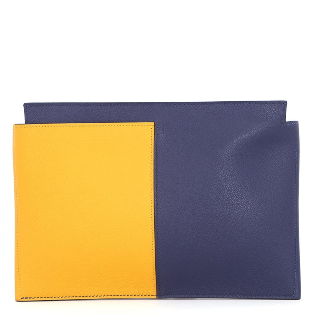 Hermes Clutch Bag Necto Jaune Ambre Blue Ancre Black Evercolor Box Calf C Stamp Men's Handbag HERMES: --- Catalog ---Category: SizeWeight: 300g / 10.58oz.Size (HxWxD): 20cm x 28.5cm / 7.87'' x 11.22''Category: DesignType: Clutch bag, HandbagColor: Black, Blue, JauneGender: MenClosure: ZipperMaterial: 