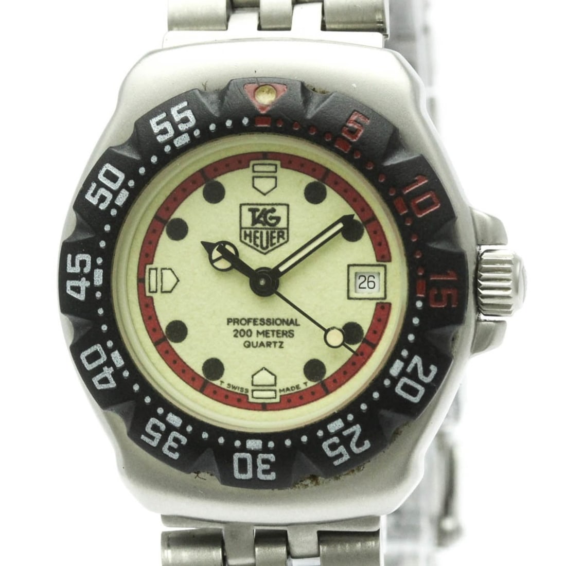 TAG HEUER Formula 1 Quartz Stainless Steel Ladies Watch 371.508: --- Catalog ---Category: SizeCase Diameter: 28mm / 1.1''Category: DesignType: WristwatchStyle: SportGender: WomenColor (Dial): YellowMaterial (Band): Stainless steelMaterial (Case): Stainless steelCat