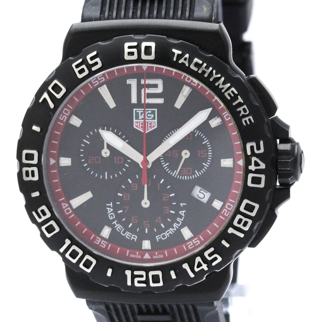 TAG HEUER Formula 1 Chronograph Steel Quartz Watch CAU1116 Polished: --- Catalog ---Category: SizeCase Diameter: 42mm / 1.65''Category: DesignType: WristwatchStyle: SportGender: MenColor (Dial): BlackMaterial (Band): RubberMaterial (Case): Stainless steelCategory: Gene