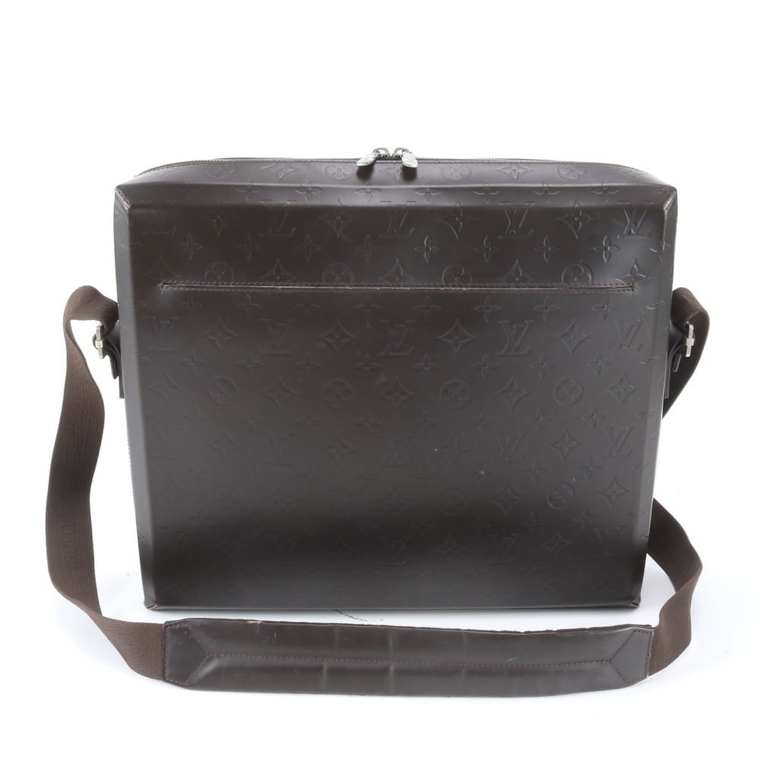 Excellent condition Louis Vuitton Monogram Glacé Steve M46530 leather shoulder bag, crossbody bag: --- Catalog ---Category: SizeSize (HxWxD): 33cm x 38cm x 10cm / 12.99'' x 14.96'' x 3.93''Strap Length: 135cm / 53.14''Category: DesignType: Messenger bag, Shoulder bagColor: Coffee, Monogram GlacéGe