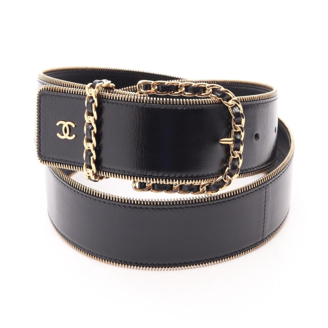 Chanel Coco Mark Leather Belt for Women, Black (1 of 10)