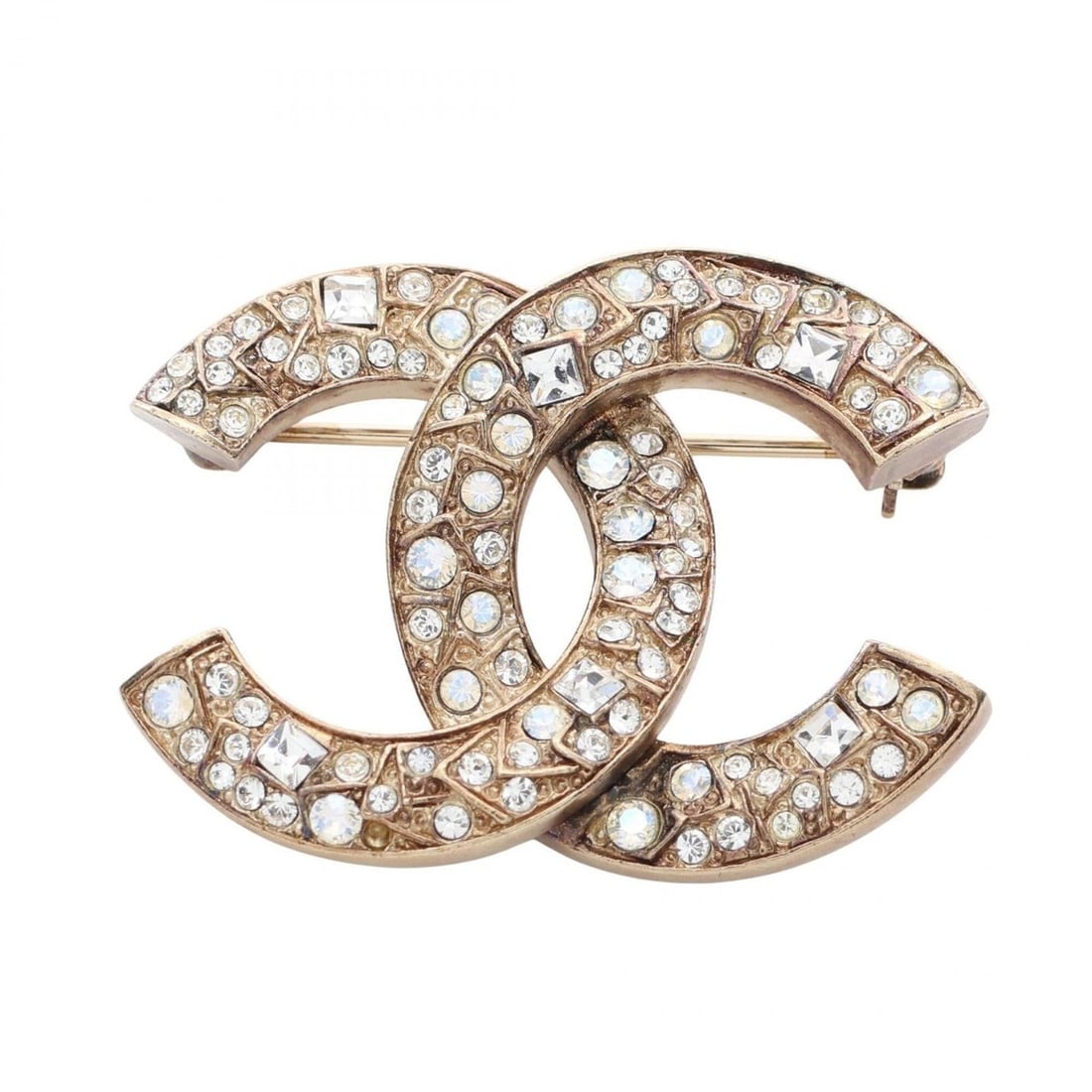 Chanel Coco Mark Brooch Accessory, Gold Plated (GP), Rhinestone, Women's, Gold/Clear Tones: --- Catalog ---Category: SizeSize (HxWxD): 2.4cm x 3.2cm / 0.94'' x 1.25''Category: DesignType: BroochColor: Clear, GoldGender: WomenMaterial: Gold plating, RhinestoneCategory: GeneralBrand: Chanel---