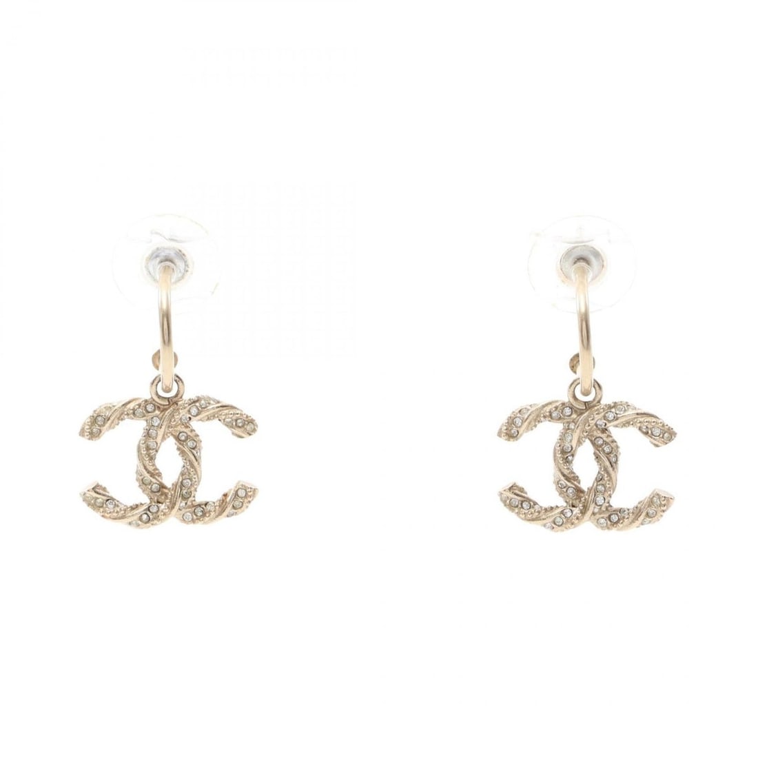 Chanel Coco Mark Earrings, Gold Plated (GP) Rhinestone Women's, Tone, Clear Tone: --- Catalog ---Category: SizeSize (HxWxD): 14.00mm x 19.00mm / 0.55'' x 0.75''Category: DesignType: Stud earringsColor: Clear, Pink goldGender: WomenMaterial: Gold plating, RhinestoneCategory: General