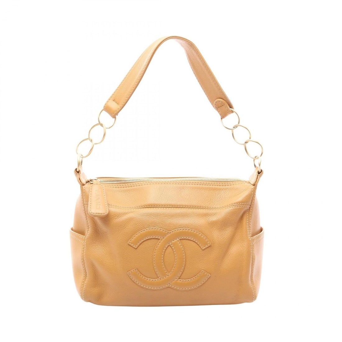 Chanel Coco Mark Shoulder Bag Handbag Leather Women's Beige: --- Catalog ---Category: SizeSize (HxWxD): 21cm x 27cm x 10cm / 8.26'' x 10.62'' x 3.93''Category: DesignType: Handbag, Shoulder bagColor: BeigeGender: WomenMaterial: Leather Hardware Color: GoldCateg
