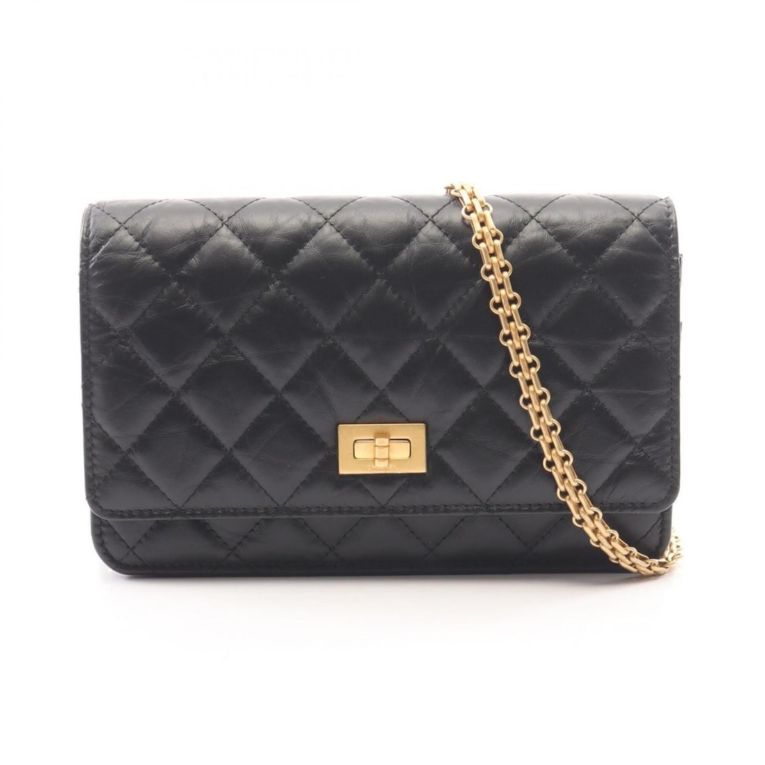Chanel 2.55 Matelassé Mini Shoulder Bag/Handbag, Calfskin Leather, Women's, Black (1 of 17)