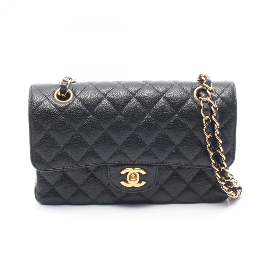Chanel Matelassé Double Flap Shoulder Bag/Handbag, Calfskin Leather, Women's, Black (A01113): --- Catalog ---Category: SizeSize (HxWxD): 14cm x 23cm x 6cm / 5.51'' x 9.05'' x 2.36''Category: DesignType: Handbag, Shoulder bagColor: BlackGender: WomenMaterial: Leather Hardware Color: GoldLeather