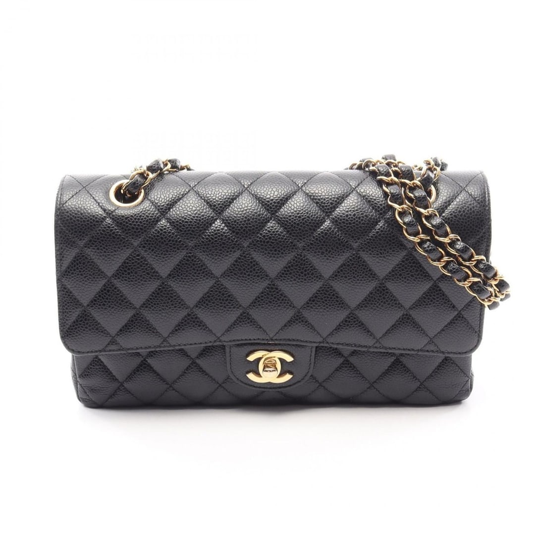 Chanel Matelassé Double Flap Shoulder Bag/Handbag, Calfskin Leather, Women's, Black (A01112): --- Catalog ---Category: SizeSize (HxWxD): 16cm x 25cm x 6.5cm / 6.29'' x 9.84'' x 2.55''Category: DesignType: Handbag, Shoulder bagColor: BlackGender: WomenMaterial: Leather Hardware Color: GoldLeath