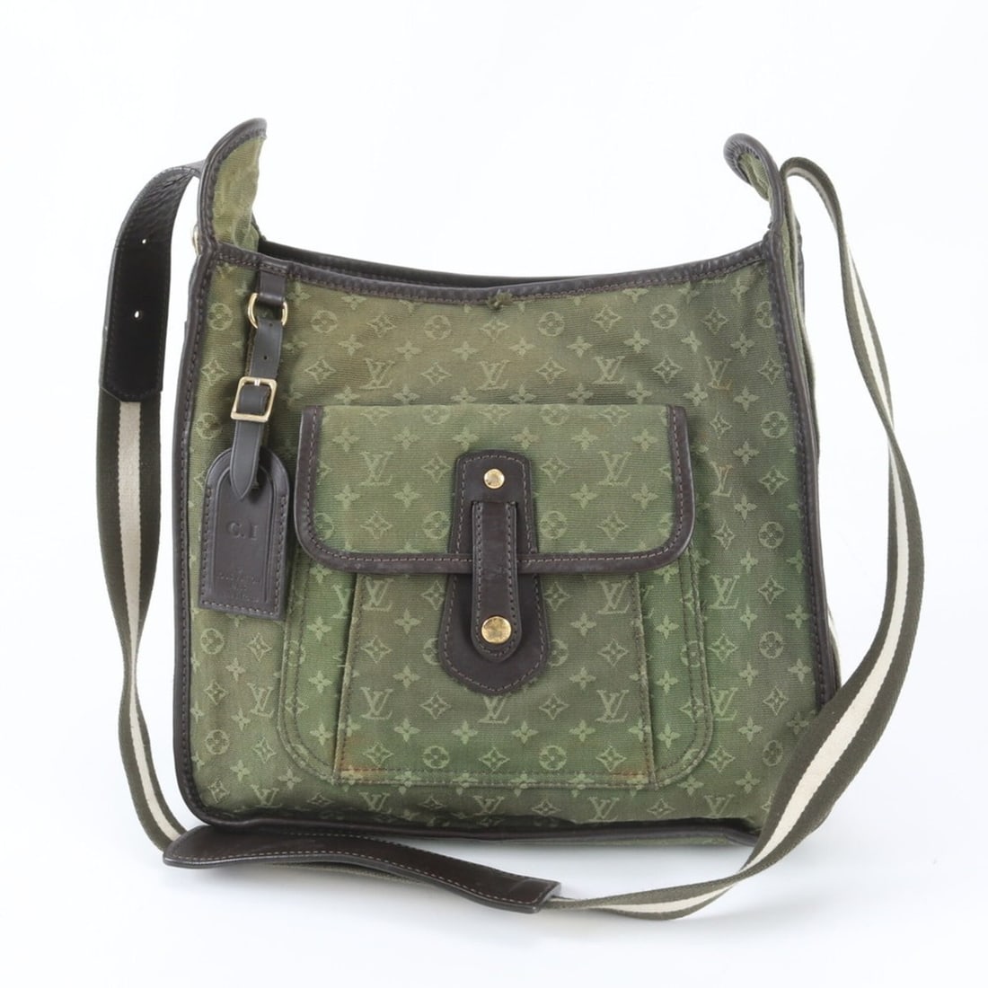 Excellent condition Louis Vuitton Monogram Mini Buzas Marie-Kate M92322 Leather Shoulder Bag,: --- Catalog ---Category: SizeSize (HxWxD): 27cm x 30cm x 8cm / 10.62'' x 11.81'' x 3.14''Category: DesignType: Shoulder bagColor: TST KhakiGender: WomenMaterial: Leather , Canvas Category: GeneralBran