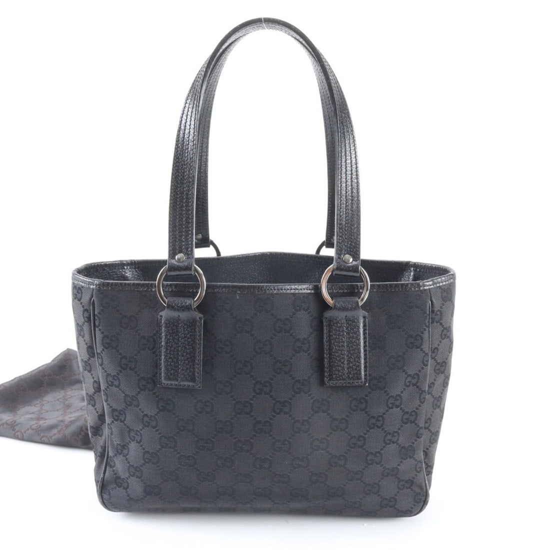 Excellent condition Gucci GG canvas 113019 leather tote bag/handbag/shoulder bag, black, men's. (1 of 17)