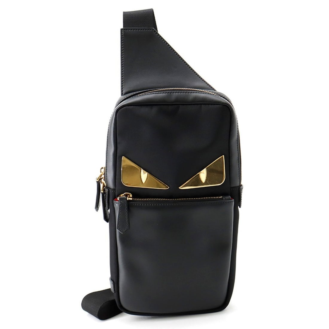 Fendi Body Bag Monster Bugs Eye Nylon Leather 7VZ033 FENDI Handbag Black: --- Catalog ---Category: SizeSize (HxWxD): 29cm x 15cm x 3.5cm / 11.41'' x 5.9'' x 1.37''Category: DesignType: Handbag, Sling bagColor: BlackGender: WomenMaterial: Nylon , Leather Hardware Color: Gold