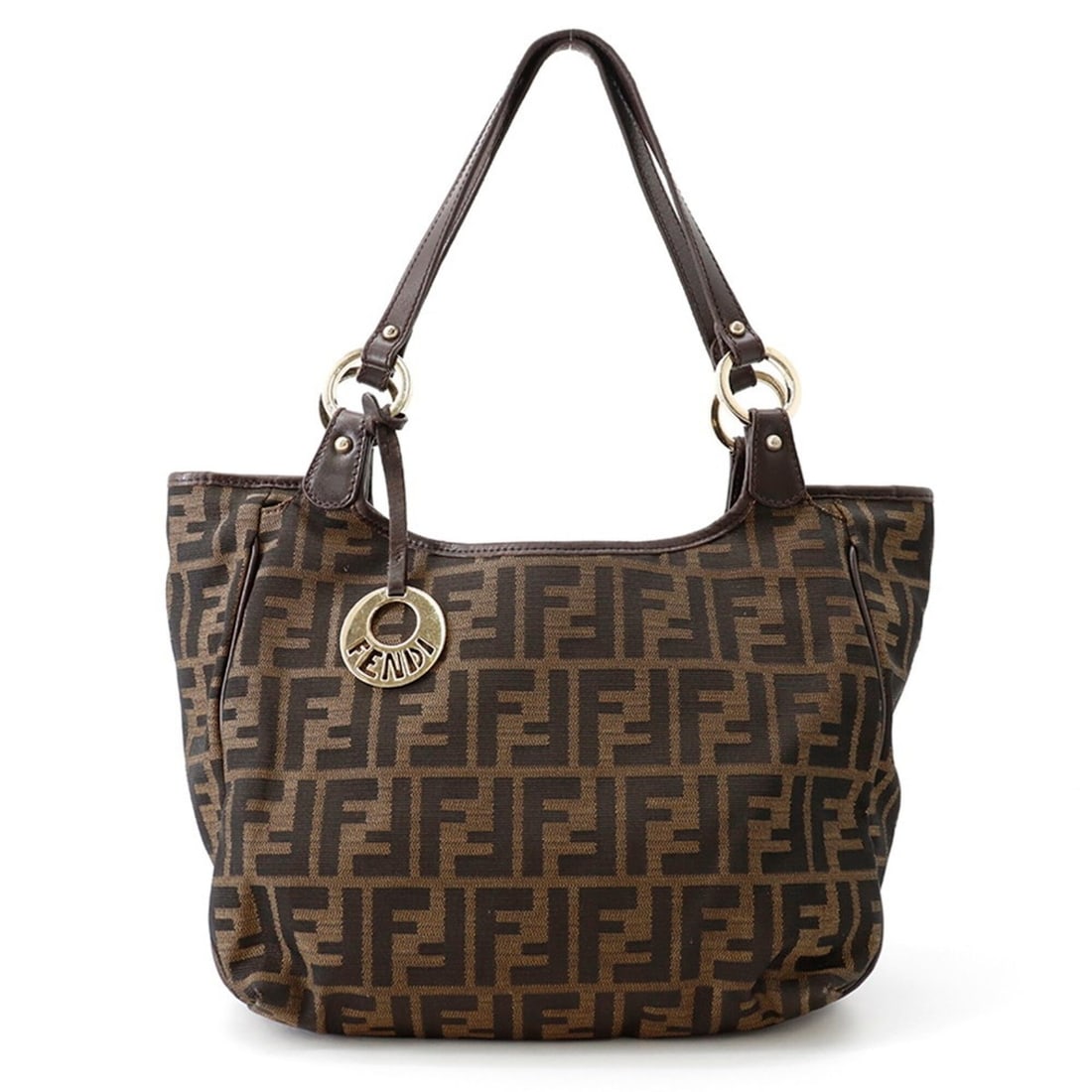 Fendi Shoulder Bag Zucca Pattern 8BH156 FENDI Handbag Tote: --- Catalog ---Category: SizeSize (HxWxD): 23cm x 28cm x 15.5cm / 9.05'' x 11.02'' x 6.1''Category: DesignType: Handbag, Shoulder bag, Tote bagColor: KhakiGender: WomenMaterial: Canvas , Leather Hardw
