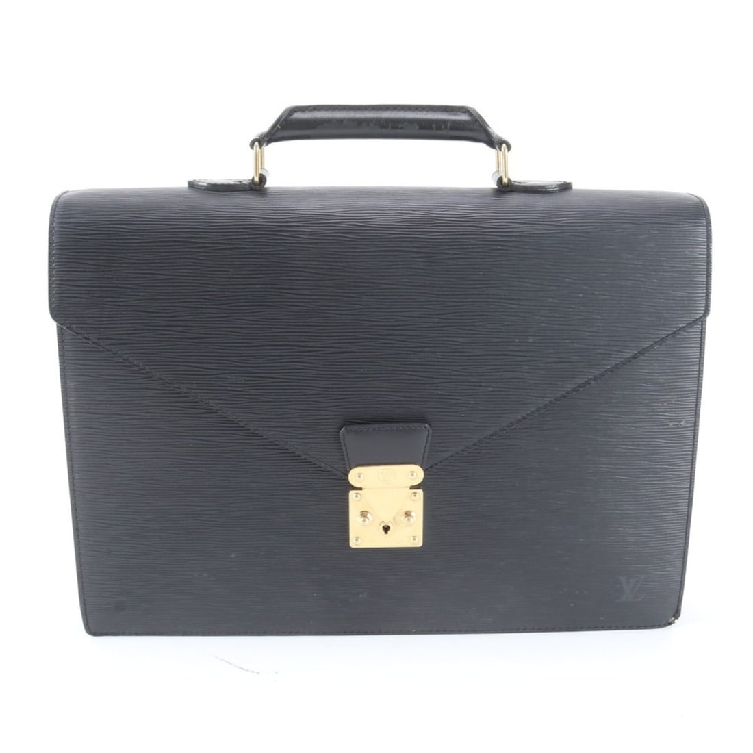 Excellent condition, no stickiness. Louis Vuitton Epi Serviette Ambassador M54412 Leather Handbag: --- Catalog ---Category: SizeSize (HxWxD): 30cm x 40cm x 5cm / 11.81'' x 15.74'' x 1.96''Handle Length: 23cm / 9.05''Category: DesignType: HandbagColor: NoirGender: MenMaterial: Leather Category: Gene