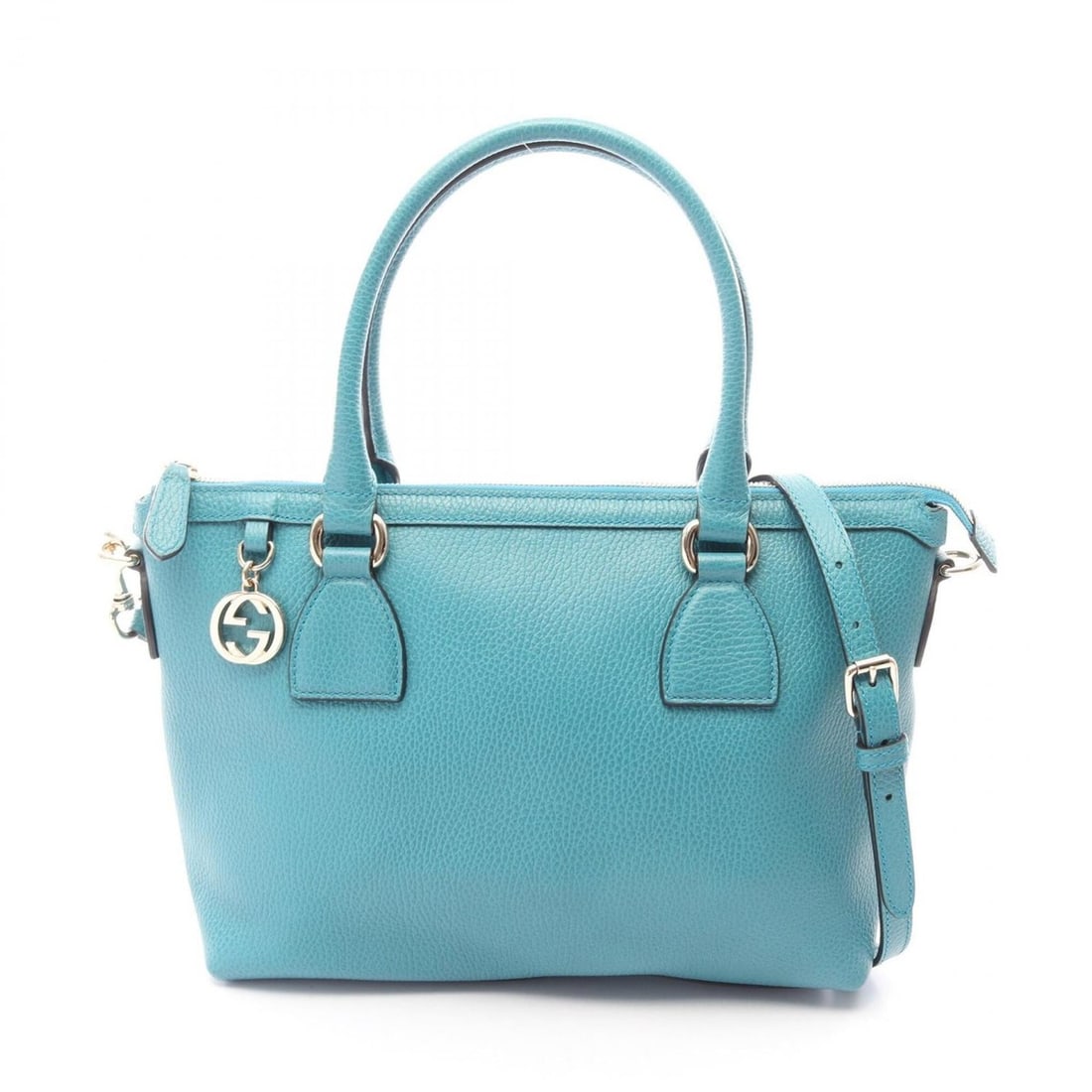 Gucci Interlocking G 2-Way Handbag, Leather, Women's, Blue, 449659: --- Catalog ---Category: SizeSize (HxWxD): 23cm x 29cm x 12cm / 9.05'' x 11.41'' x 4.72''Category: DesignType: HandbagColor: BlueGender: WomenMaterial: Leather Category: GeneralBrand: Gucci--- Item Li
